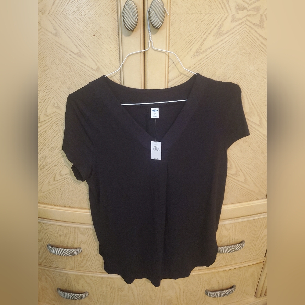 Old Navt Nwt Black V-Neck Women's Top Size Small